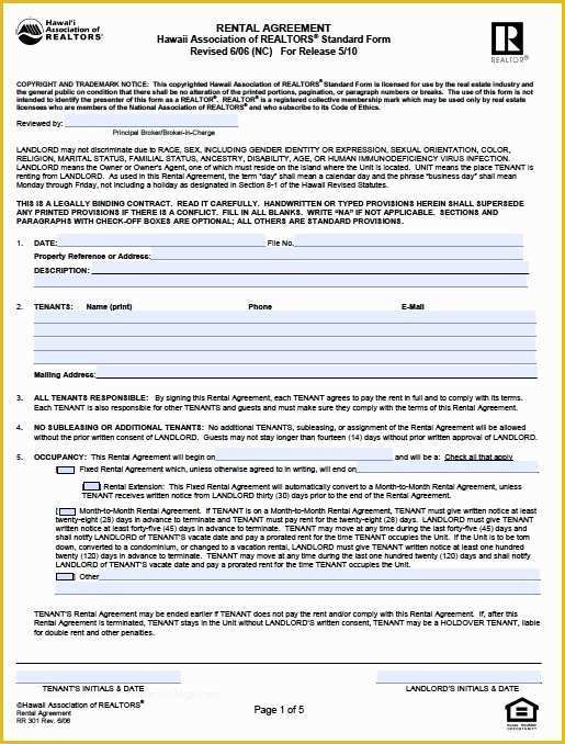 Free Rental Agreement Template Hawaii Of Download Hawaii Rental Lease Agreement forms and Templates