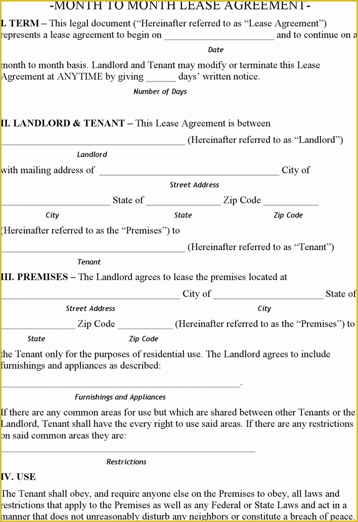 Free Rental Agreement Template Hawaii Of Free Hawaii Month to Month Lease Agreement form Pdf