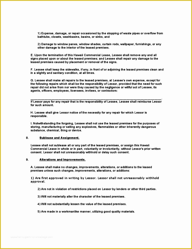 Free Rental Agreement Template Hawaii Of Hawaii Mercial Lease Agreement Template Free Download