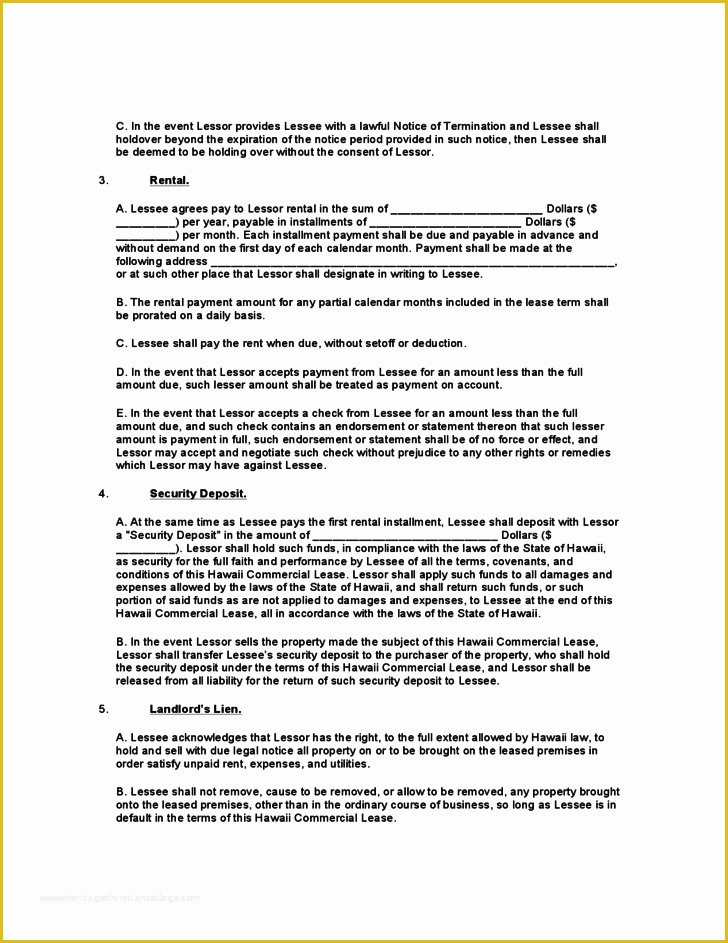 Free Rental Agreement Template Hawaii Of Hawaii Mercial Lease Agreement Template Free Download