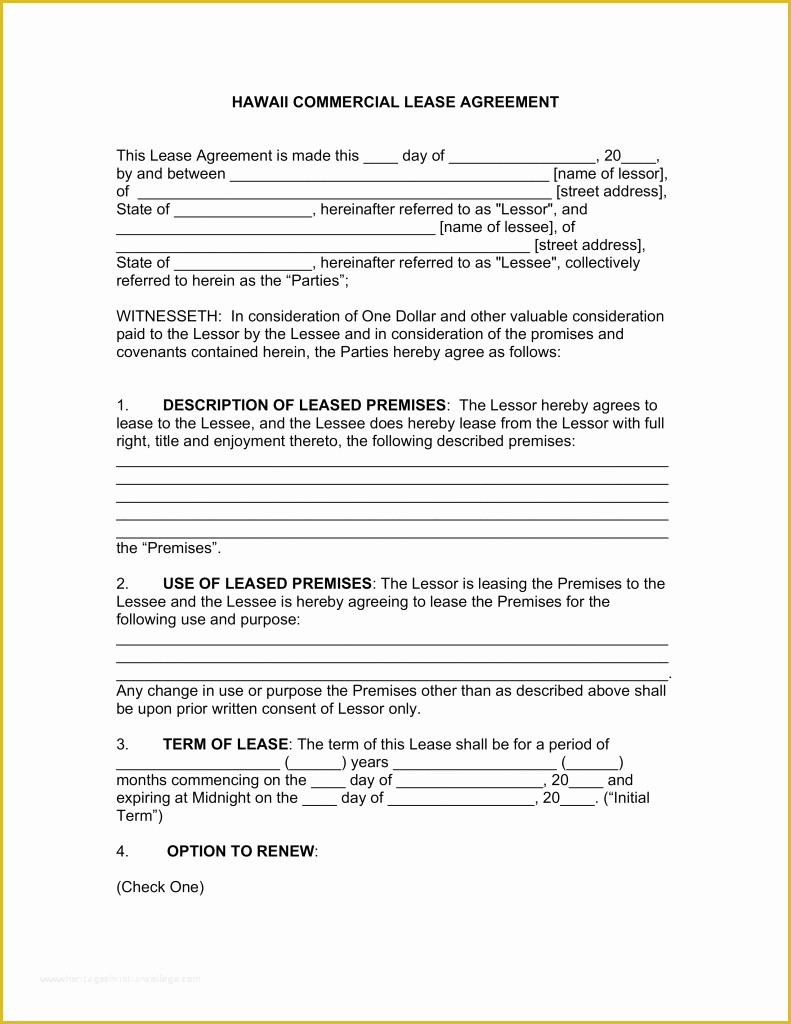 Free Rental Agreement Template Hawaii Of Hawaii Rental Agreement Pdf