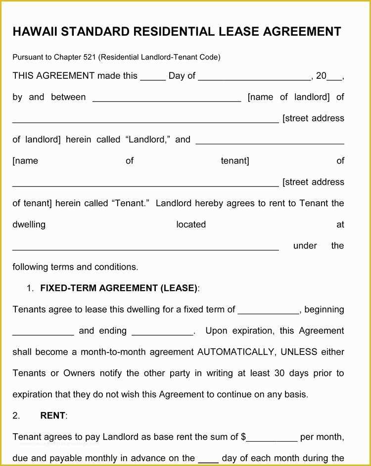 Free Rental Agreement Template Hawaii Of Rental Agreement Template 25 Templates to Write Perfect