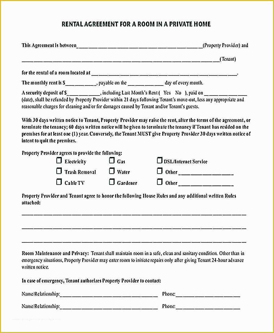 Free Rental Agreement Template Hawaii Of Room Rental Agreement In Private Home Pdf Download 9