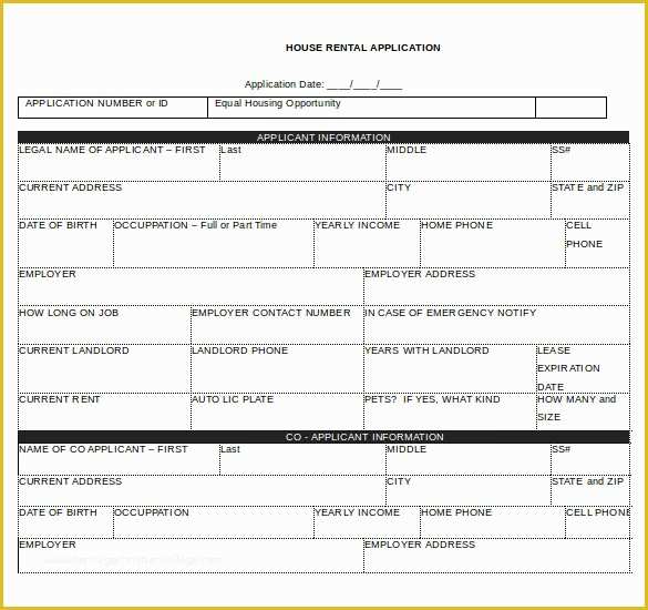 Free Rental Application form Template Of 10 Word Rental Application Templates Free Download