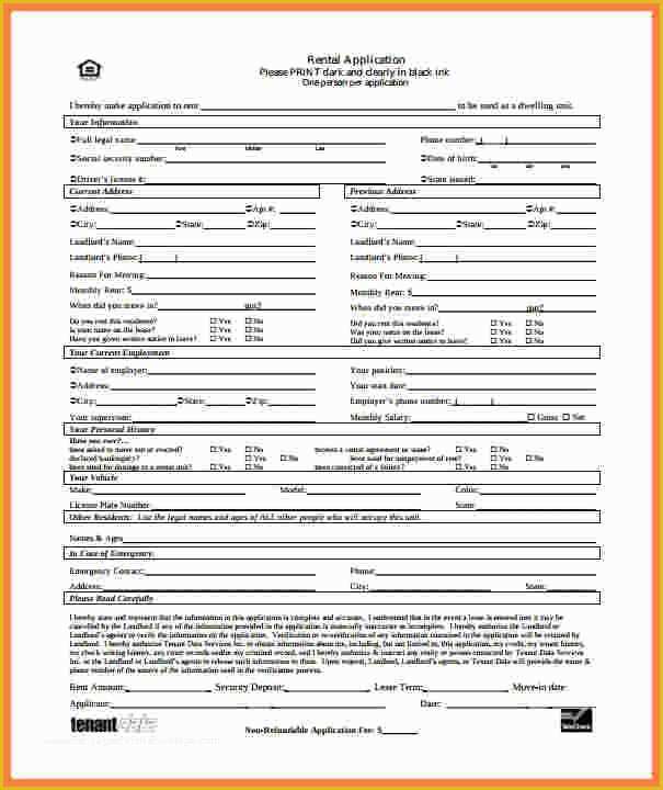 Free Rental Application form Template Of 11 Standard Rental Application