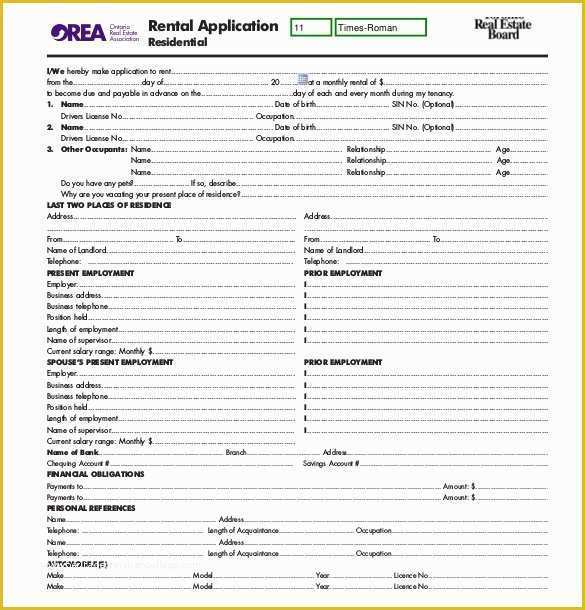 Free Rental Application form Template Of 13 Rental Application Templates – Free Sample Example