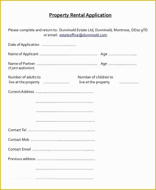 Free Rental Application form Template Of 17 Printable Rental Application Templates