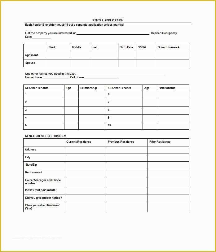 Free Rental Application form Template Of 42 Rental Application forms & Lease Agreement Templates