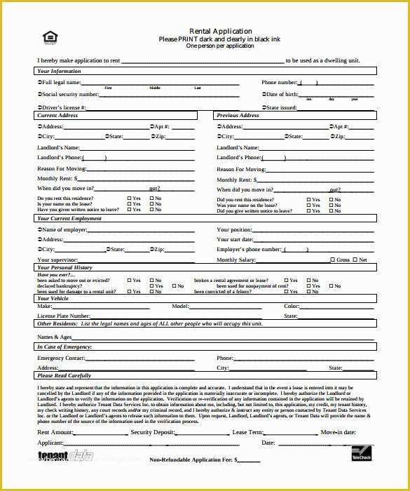 Free Rental Application form Template Of Rental Application – 18 Free Word Pdf Documents Download