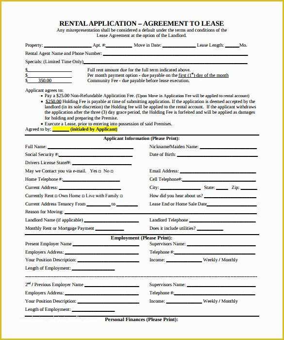 Free Rental Application form Template Of Rental Application – 18 Free Word Pdf Documents Download