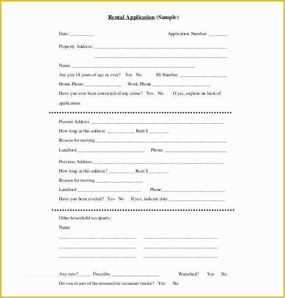 Free Rental Application form Template Of Rental Application Template – 10 Free Word Pdf Documents