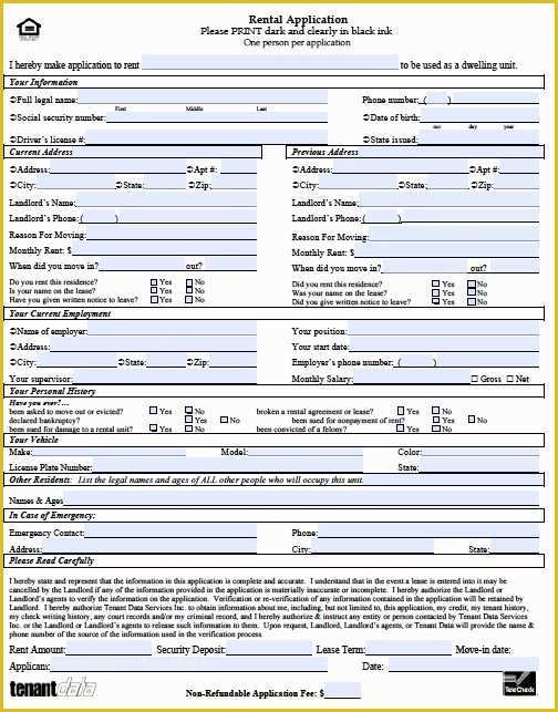 44 Free Rental Application form Template