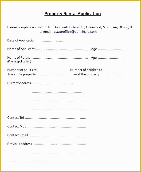 Free Rental Application Template Of 17 Printable Rental Application Templates