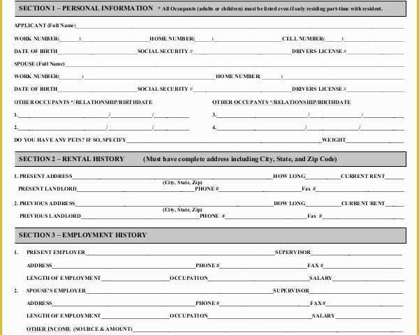 Free Rental Application Template Of 17 Printable Rental Application Templates