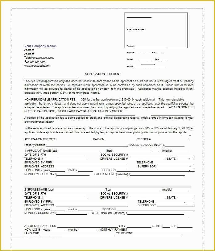 Free Rental Application Template Of 42 Free Rental Application forms & Lease Agreement