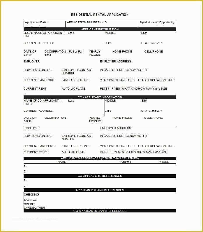 Free Rental Application Template Of 42 Rental Application forms &amp; Lease Agreement Templates