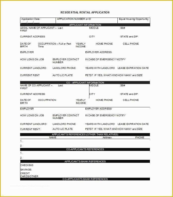 Free Rental Application Template Of 42 Rental Application forms & Lease Agreement Templates