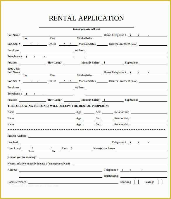 Free Rental Application Template Of Rental Application – 18 Free Word Pdf Documents Download