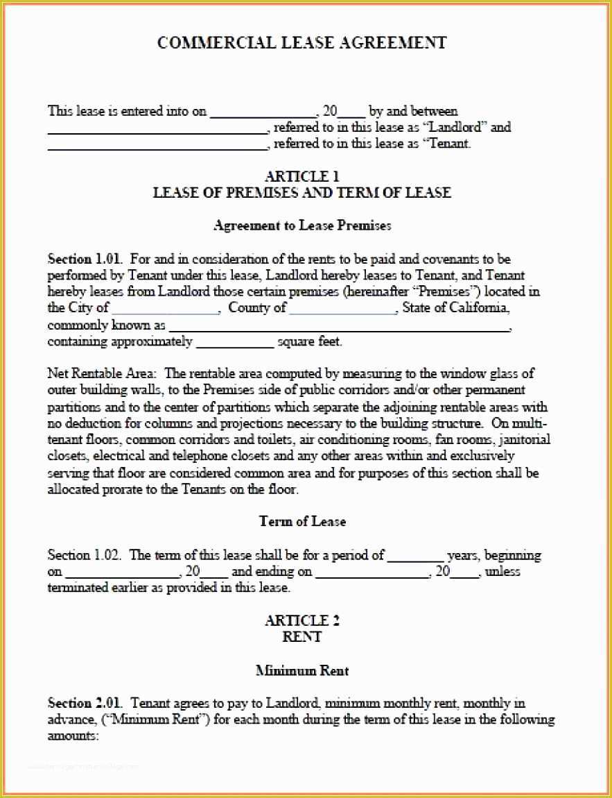Free Rental Contract Template California Of 18 Example Of A Lease Agreement