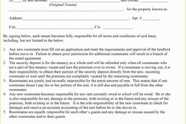 Free Rental Contract Template California Of Addendum to Rental Agreement