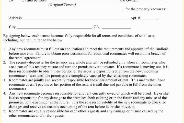 Free Rental Contract Template California Of Addendum to Rental Agreement