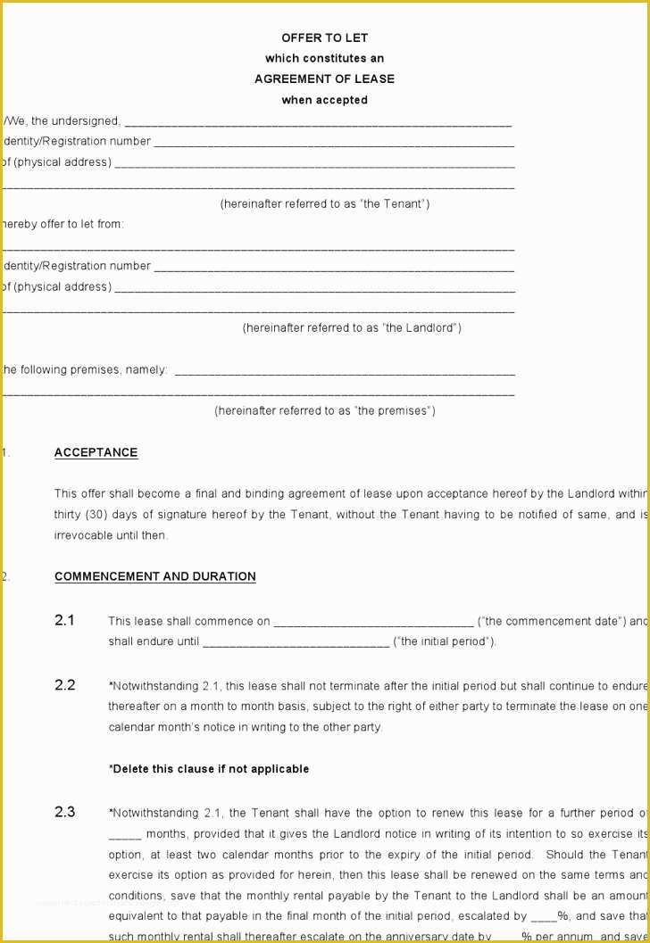 Free Rental Lease Template Word Of 15 Word Rental Agreement Templates Free Download