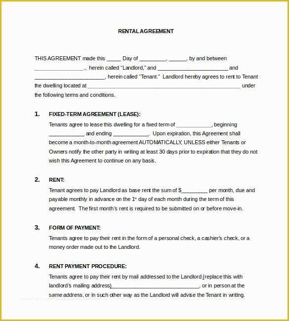Free Rental Lease Template Word Of 17 Lease Template Doc Pdf