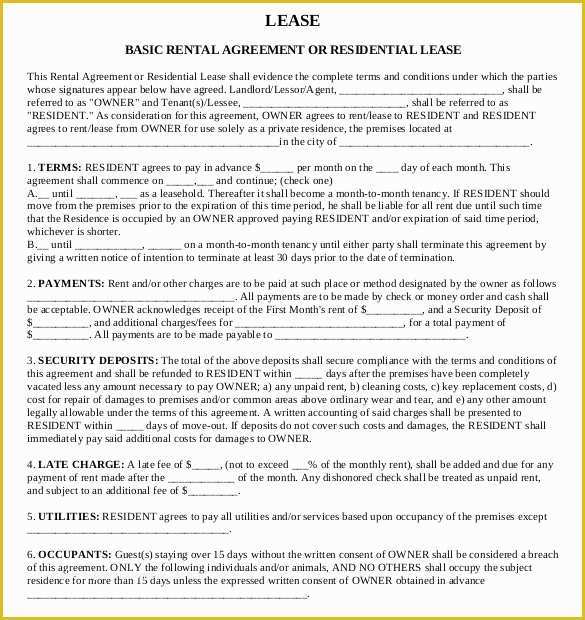 Free Rental Lease Template Word Of 26 Lease Agreement Templates Word Pdf