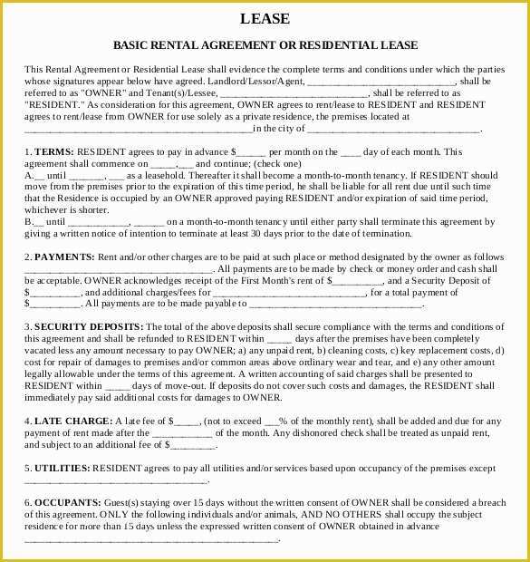 Free Rental Lease Template Word Of 26 Lease Agreement Templates Word Pdf