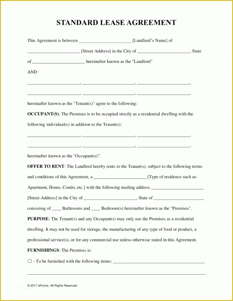 Free Rental Lease Template Word Of Free Rental Lease Agreement Templates Residential