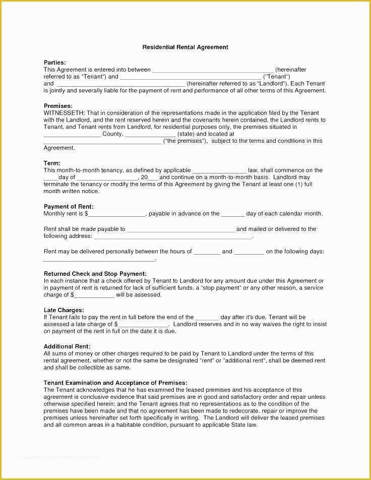 Free Rental Lease Template Word Of Land Blank Rental Agreement Doc Free Download Lease