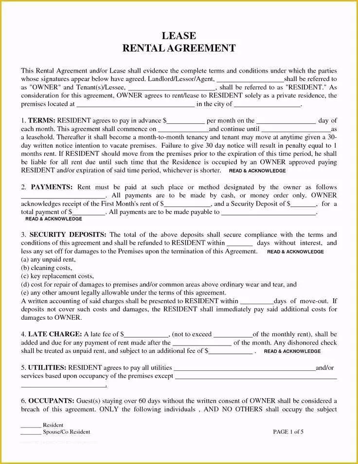 Free Rental Lease Template Word Of Printable Sample Rental Lease Agreement Templates Free