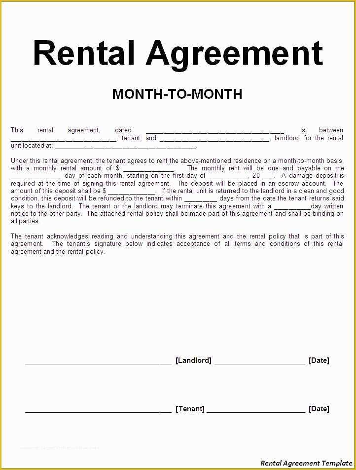 Free Rental Lease Template Word Of Rental Agreement Template Word Excel formats