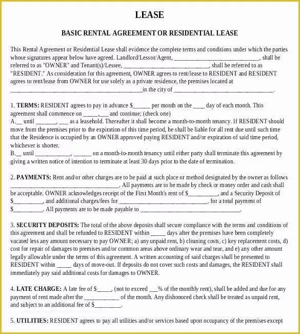 Free Rental Lease Template Word Of Rental Agreement Templates – 15 Free Word Pdf Documents