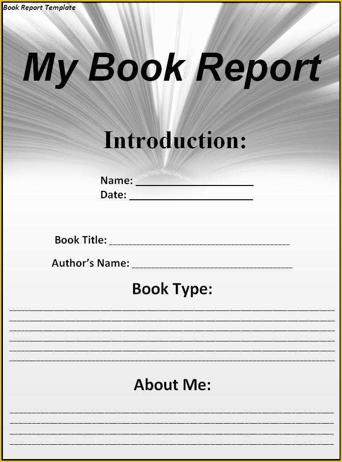 Free Report Templates Of Book Report Template