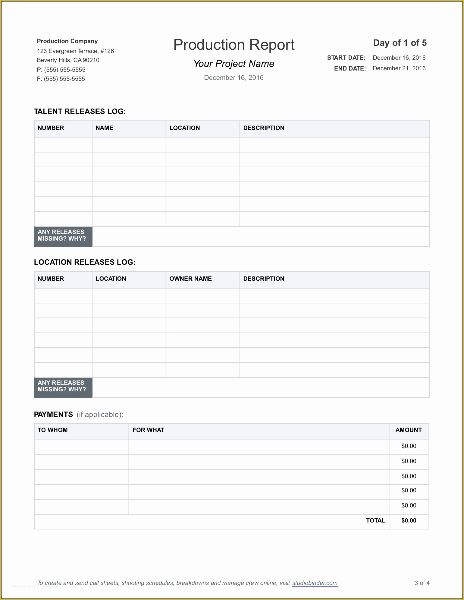 Free Report Templates Of Download Free Daily Production Report Template