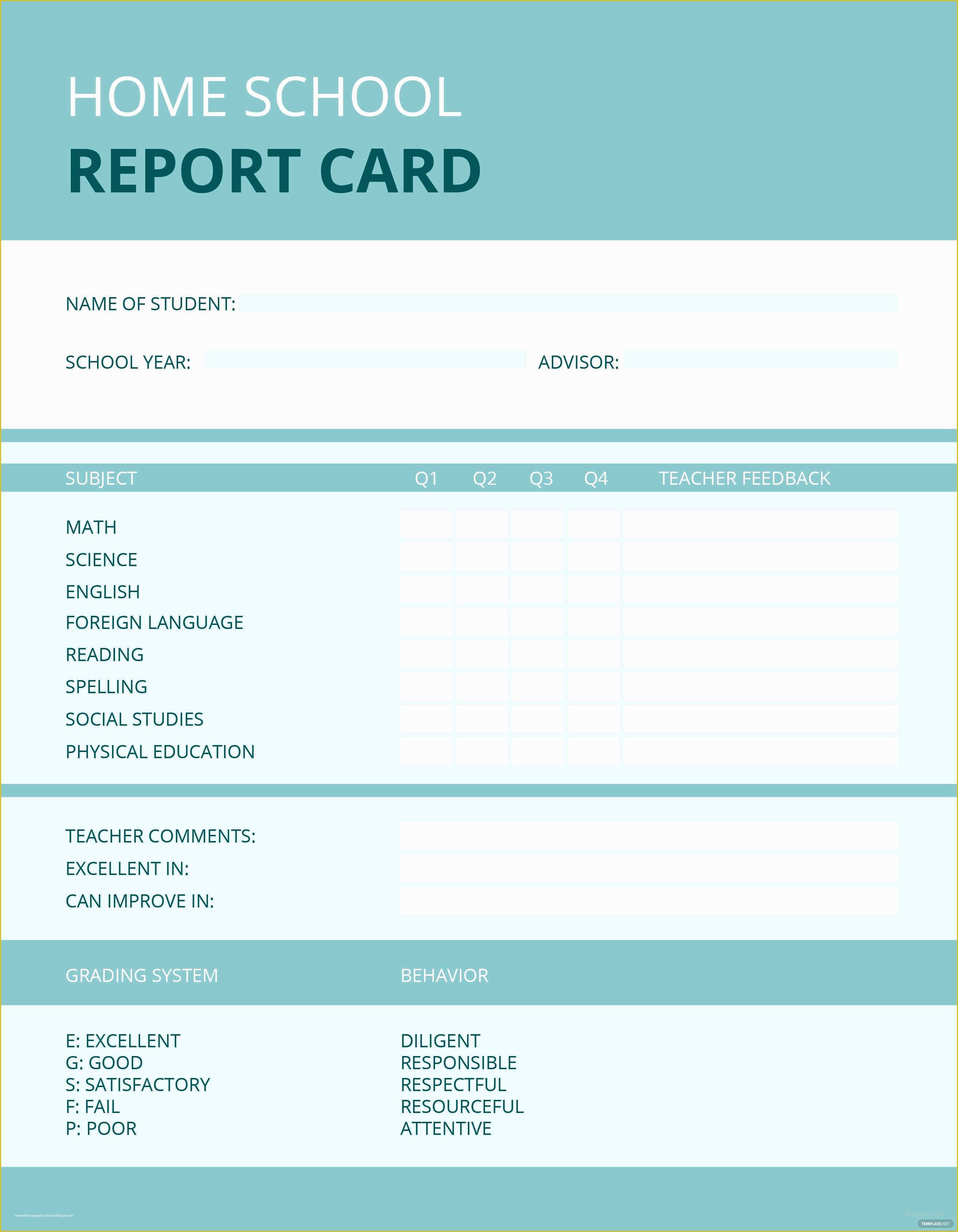 Free Report Templates Of Free Home School Report Card Template In Microsoft Word