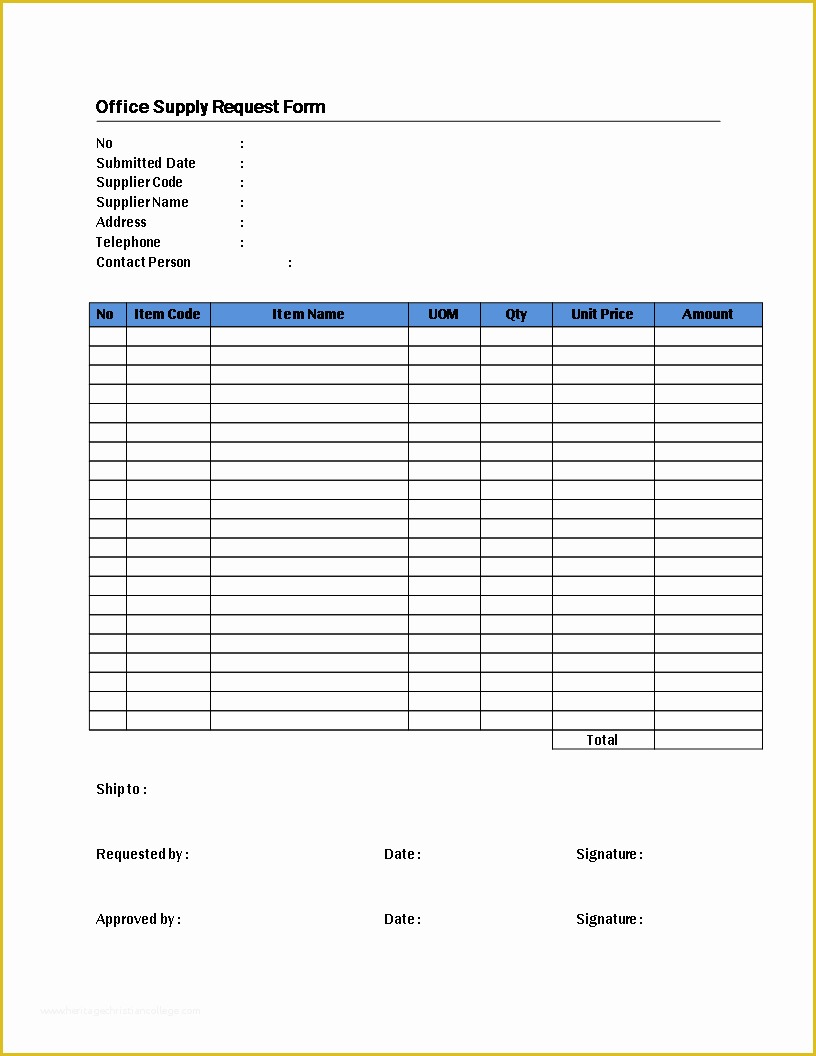 Free Requisition form Template Excel Of Free Fice Supply Request form Template