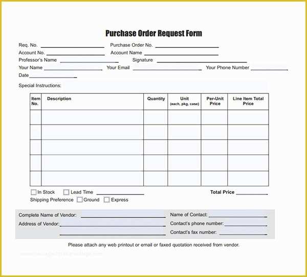 Free Requisition form Template Excel Of Purchase order Template 18 Download Free Documents In