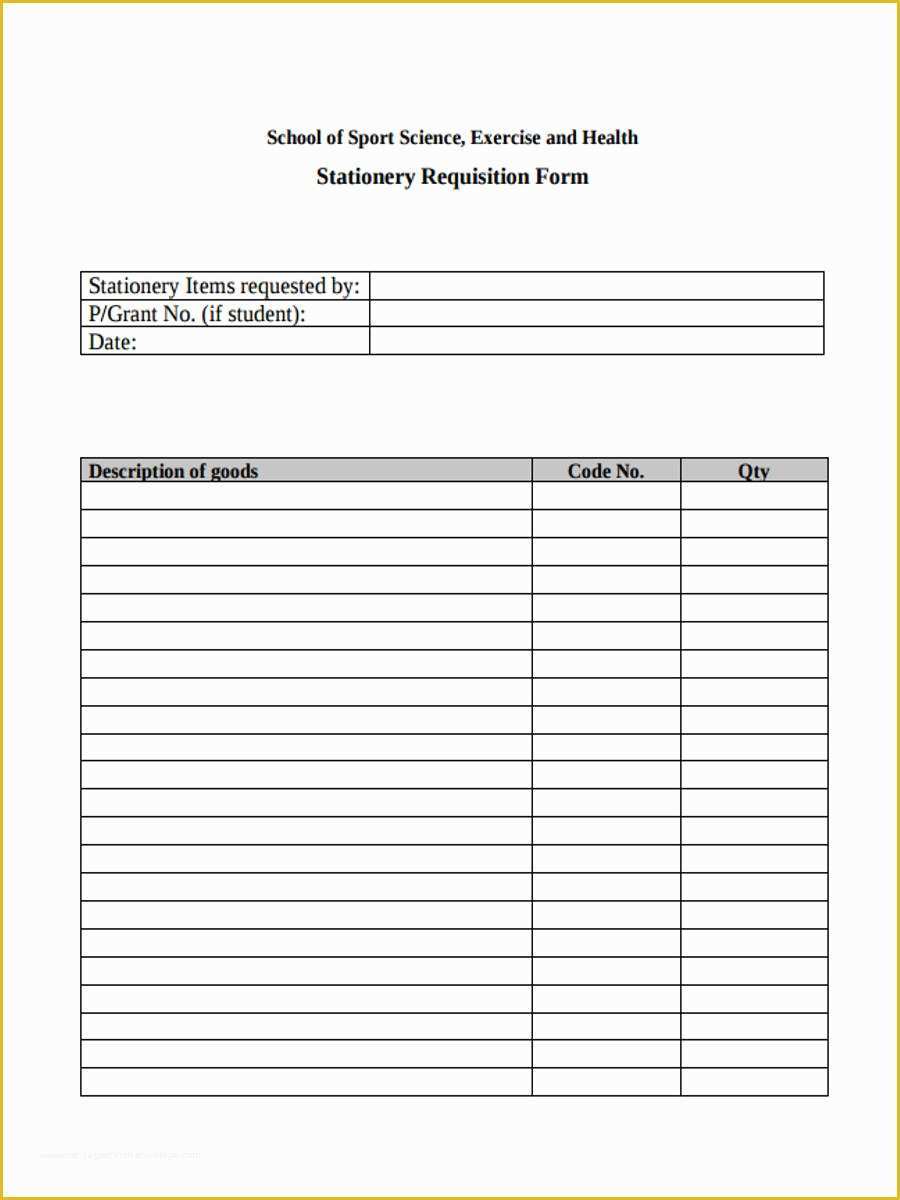 Free Requisition form Template Excel Of Stationery Requisition form Excel Template 4152ab7b0c50