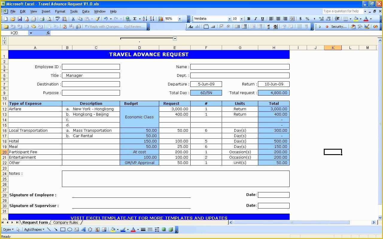 Free Requisition form Template Excel Of Travel Request form