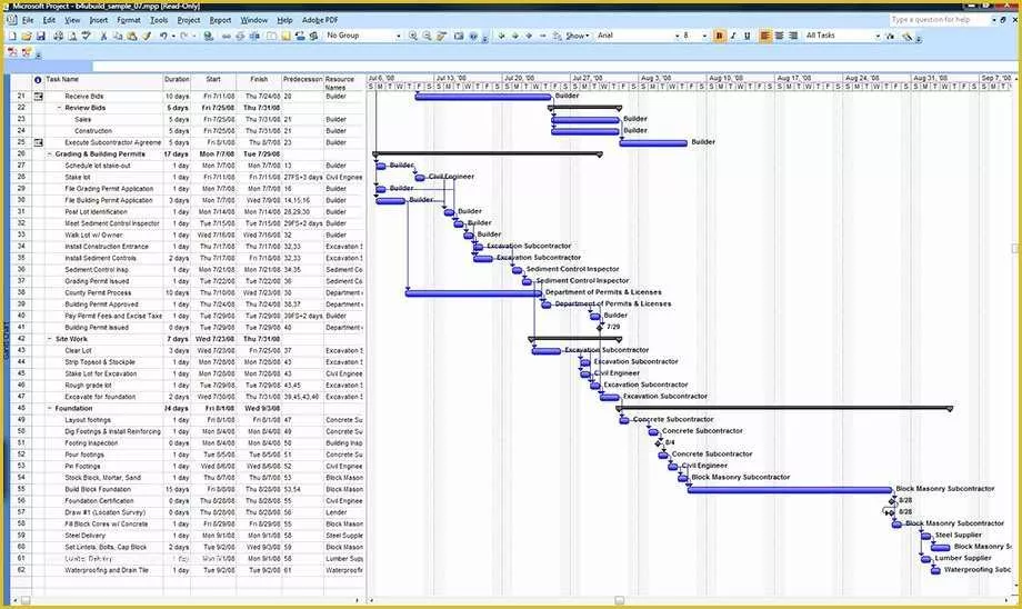 Free Residential Construction Schedule Template Of Download A Sample Microsoft Project Construction Schedule