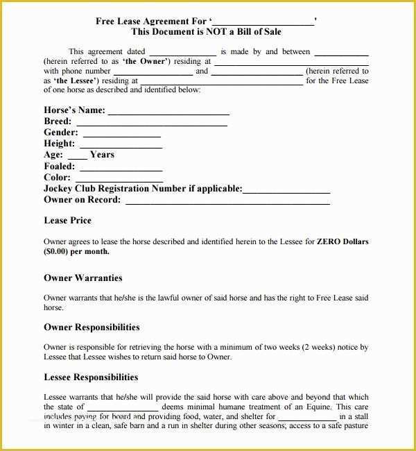 Free Residential Lease Agreement Template Ohio Of 10 Horse Lease