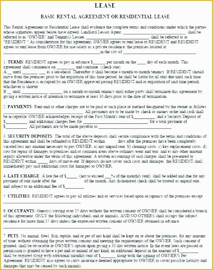 Free Residential Lease Agreement Template Ohio Of Free Month to Mercial Lease Agreement form Apartment