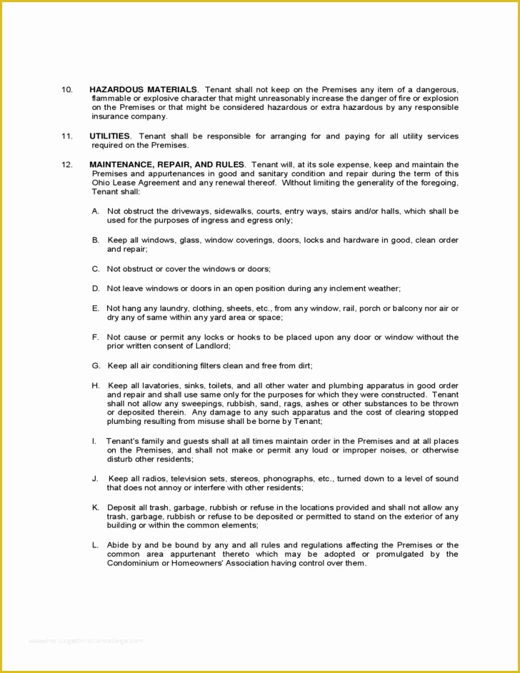 Free Residential Lease Agreement Template Ohio Of Ohio Residential Lease Agreement Free Download