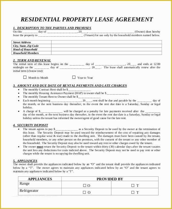 Free Residential Lease Agreement Template Ohio Of Sample Residential Lease form 11 Free Documents In Doc Pdf