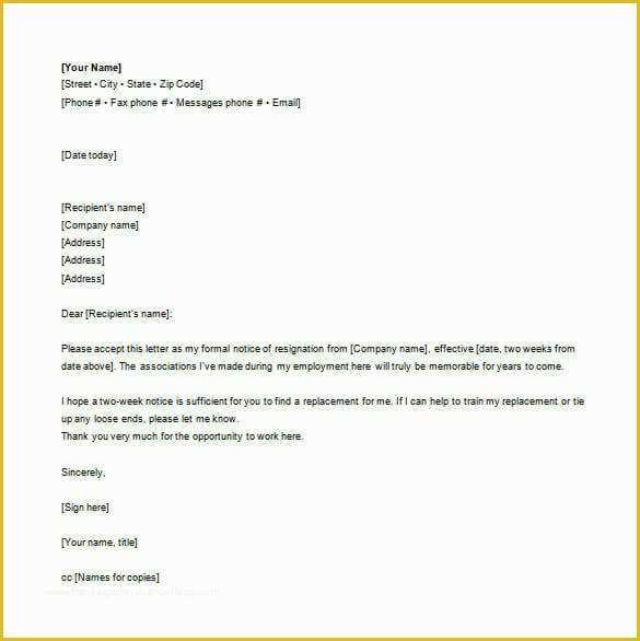 Free Resignation Letter Template Word Of 23 Email Resignation Letter Templates Pdf Doc