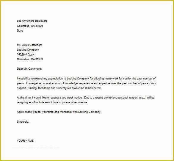 Free Resignation Letter Template Word Of 27 Resignation Letter Templates Free Word Excel Pdf