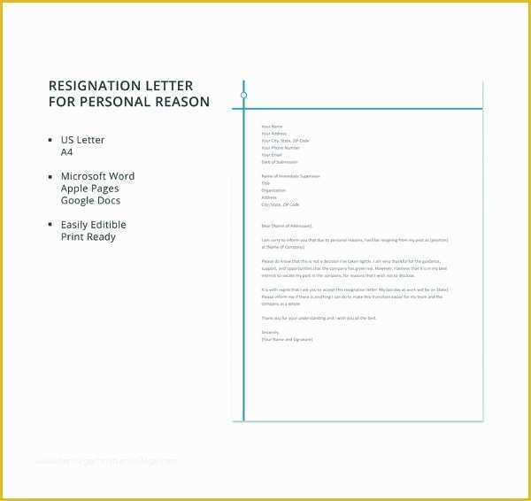 Free Resignation Letter Template Word Of 34 Resignation Letter Word Templates