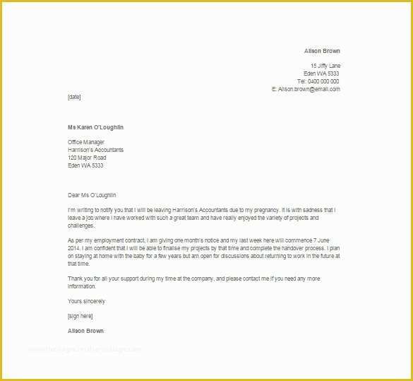 Free Resignation Letter Template Word Of Employee Resignation Letter Template 12 Free Word